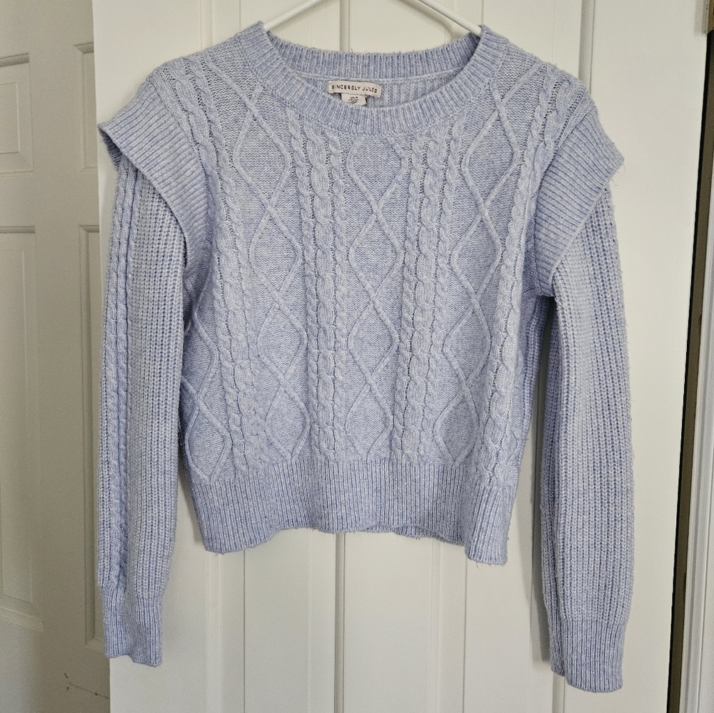Women's Light Blue Sweater by Sincerely Jules Size: Small